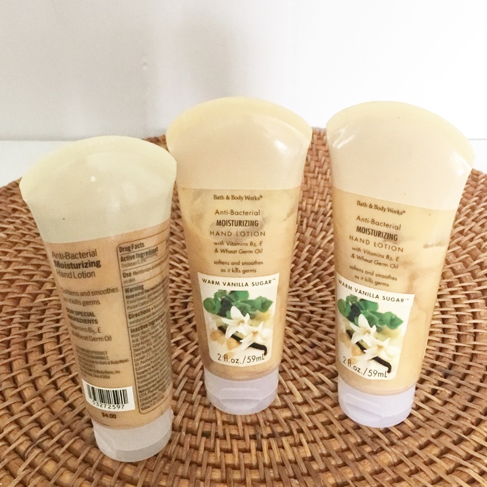 Bath And Body Works Anti Bacterial Lotion 2 oz Warm Vanilla Sugar X3